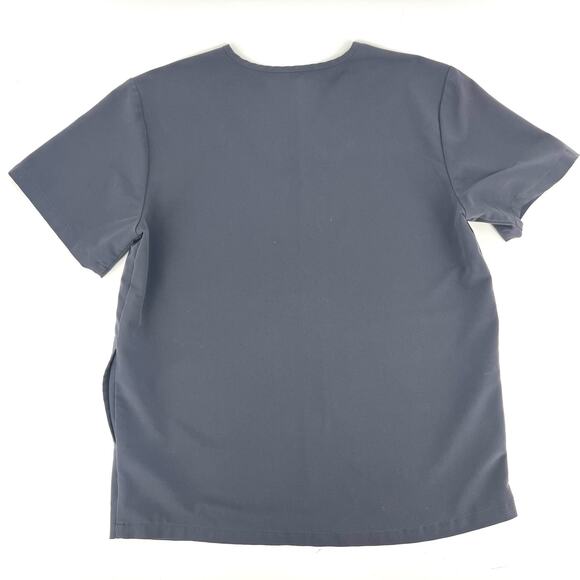 FIGS gray short sleeve side pocket scrub top V neck (M) - Picture 3 of 3